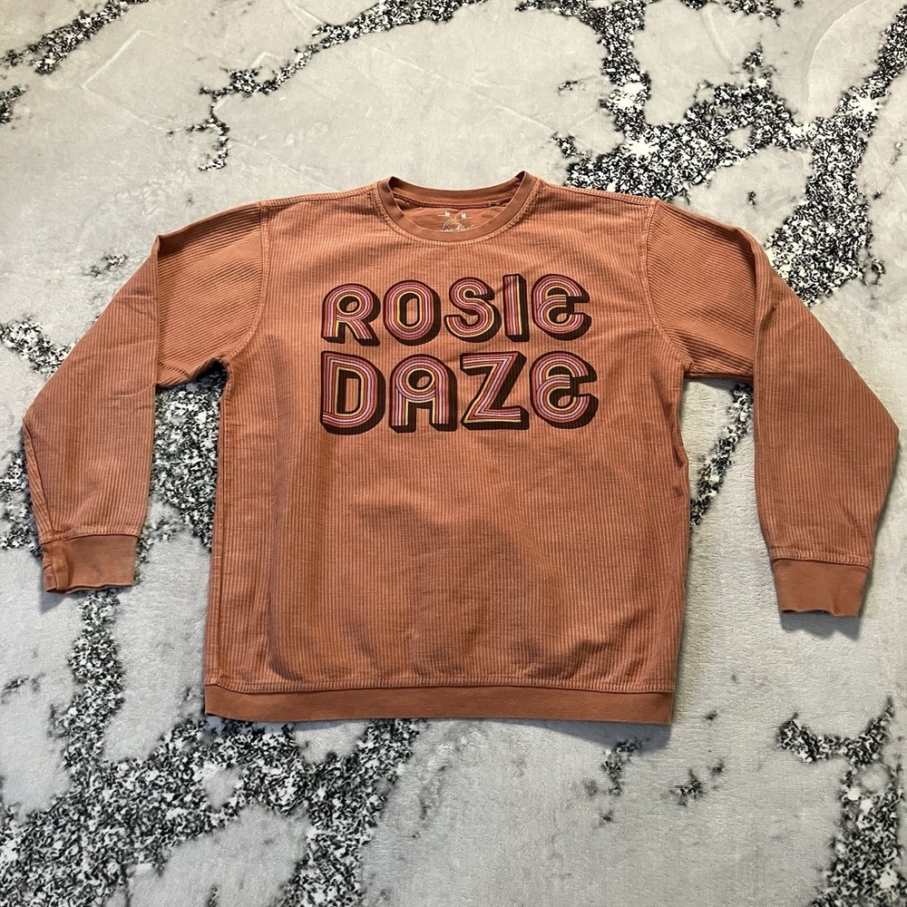 Rosie Daze Logo Sweatshirt Womens‎ Size Medium in a Terracotta Corded Cotton